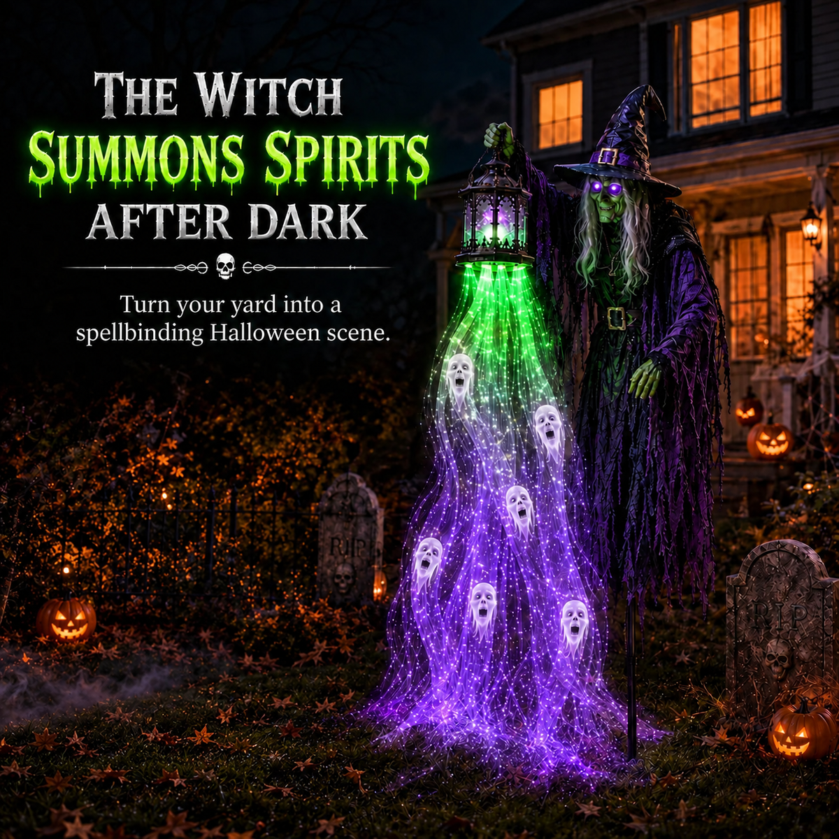 🔥 Today Only: 51% OFF 🎁Animated Halloween Headless Horseman Garden Light 💀