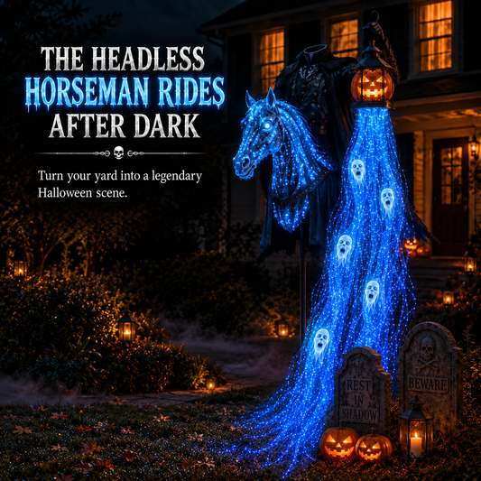 🔥 Today Only: 51% OFF 🎁Animated Halloween Headless Horseman Garden Light 💀