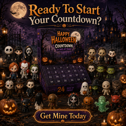 🔥Limited 50% OFF🎃 Halloween Countdown Blind Box | 👻 24 Days of Spooky Surprises 🕯️ One Mystery Figure Every Day ✨ Collect, Display & Celebrate Halloween Fun!