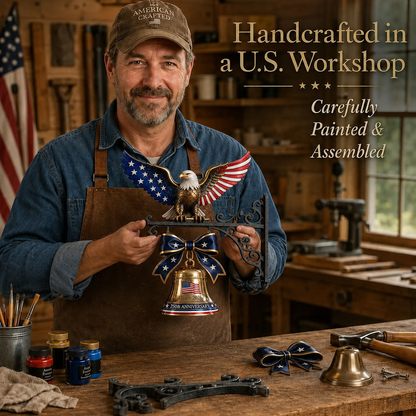 🔔 Commemorative Eagle Bell | Vintage Cast Iron Bracket | Handcrafted Detail