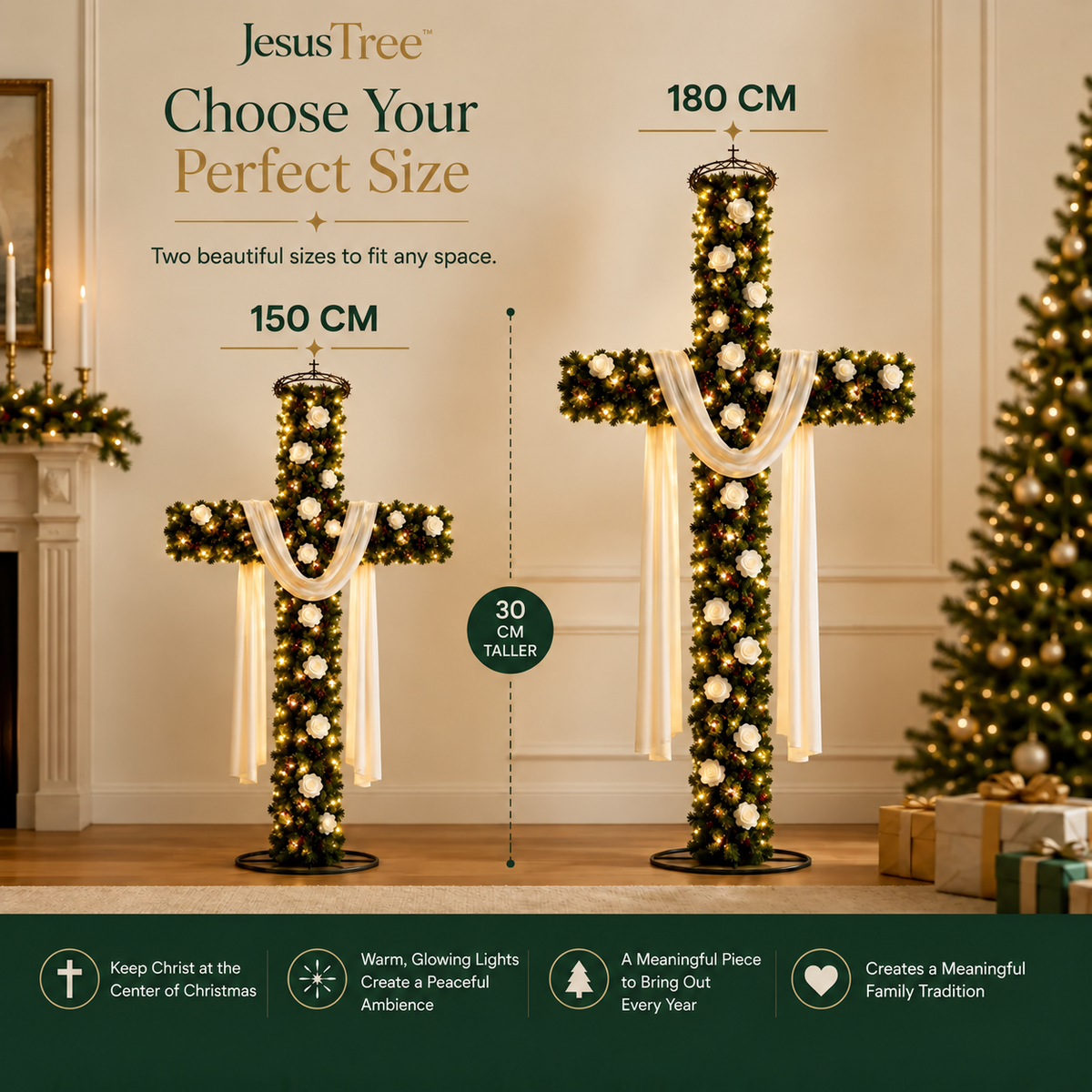 🎄 50% OFF 🙏 Lighted Christmas Cross – Meaningful Holiday Home Decor