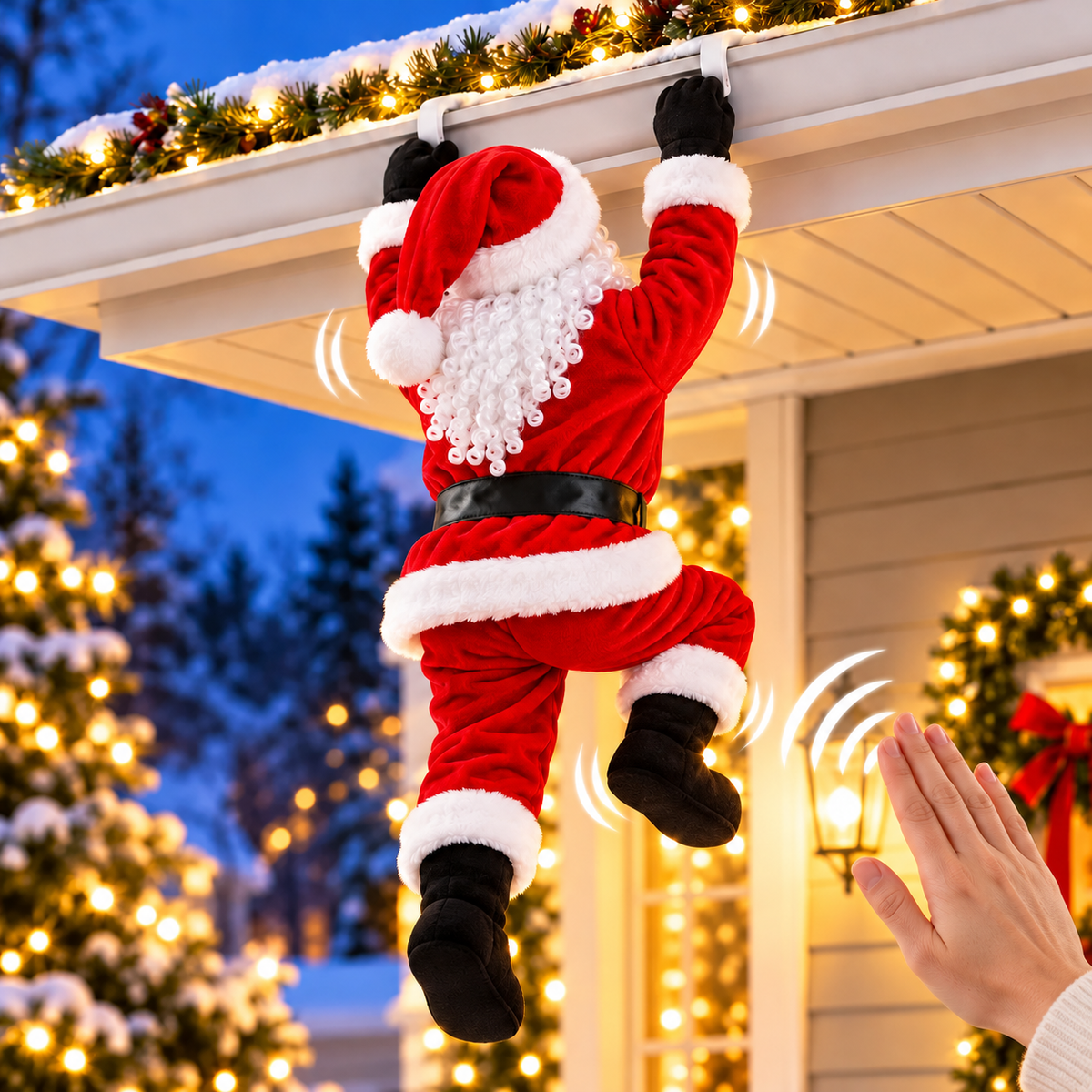 🎅🎄 Remote-Controlled Climbing Santa™ – Animated Christmas Roof & Gutter Hanging Decoration | Watch Santa Try to Climb Your Roof! 🎁