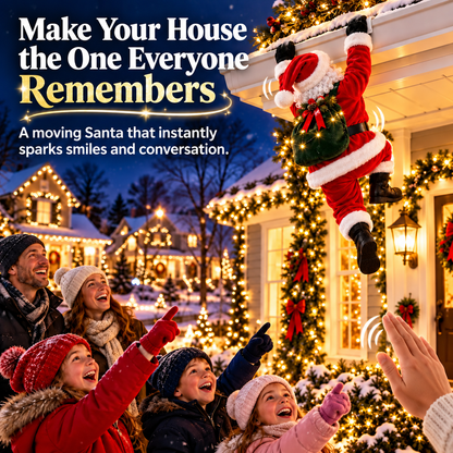 🎅🎄 Remote-Controlled Climbing Santa™ – Animated Christmas Roof & Gutter Hanging Decoration | Watch Santa Try to Climb Your Roof! 🎁