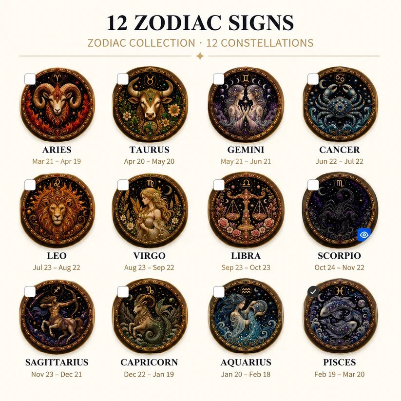 🔥 Only a few sets left!💎 12 Zodiac Signs Pearl Art Kit ♈💫 Bring Every Zodiac Sign to Life with Pearls