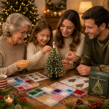 🔥🎄✨ DIY Beaded Christmas Tree Kit – 🎅Create Your Own Sparkling Holiday Decoration