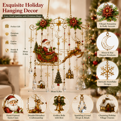 🔥Limited Time Offer: 🎄 Handmade Christmas Stained Glass Window Hanging – Holiday Suncatcher Decor