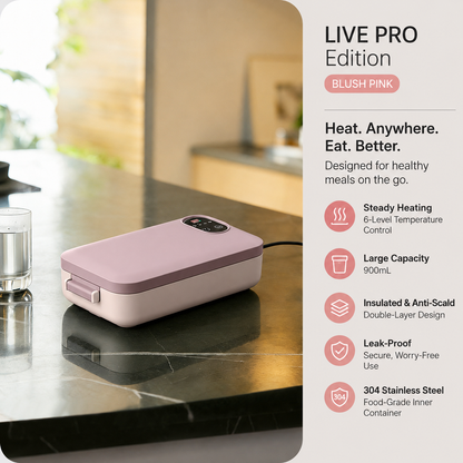 🔥🍱Portable Electric Lunch Box – Self-Heating, 7200mAh, 304 Stainless Steel 🔋🌡️