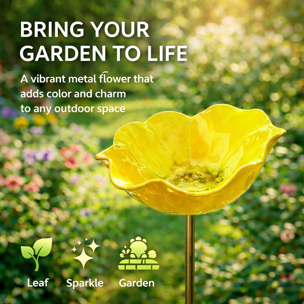 🎁 A Meaningful Garden Gift 50% Off--🎁Handmade Metal Flower Garden Stake🐦