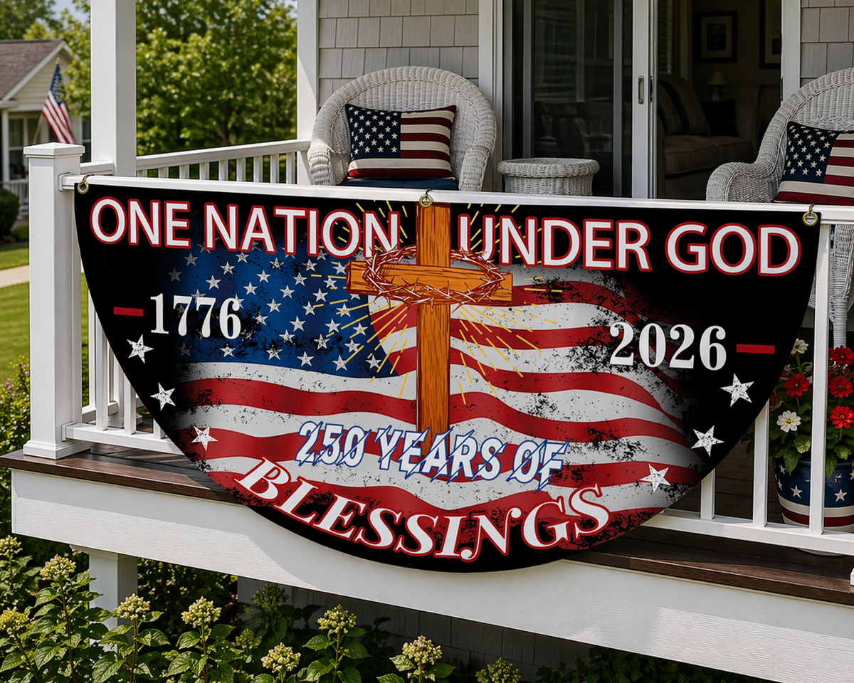 🎇 1776-2026 USA 250th Patriotic Outdoor Half Round Banner 🎊