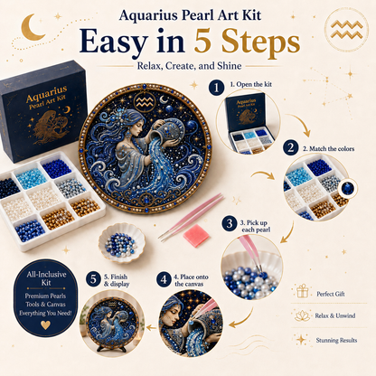 🔥 Only a few sets left!💎 12 Zodiac Signs Pearl Art Kit ♈💫 Bring Every Zodiac Sign to Life with Pearls