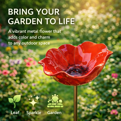 🎁 A Meaningful Garden Gift 50% Off--🎁Handmade Metal Flower Garden Stake🐦