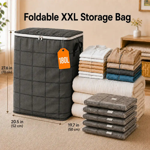 🔥 LIMITED-TIME 50% OFF –180L Foldable XXL Storage Bag for Clothes & Bedding