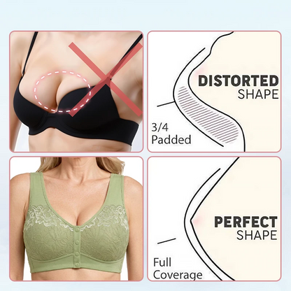 Front Closure Breathable Cotton Lifting Bra for Seniors