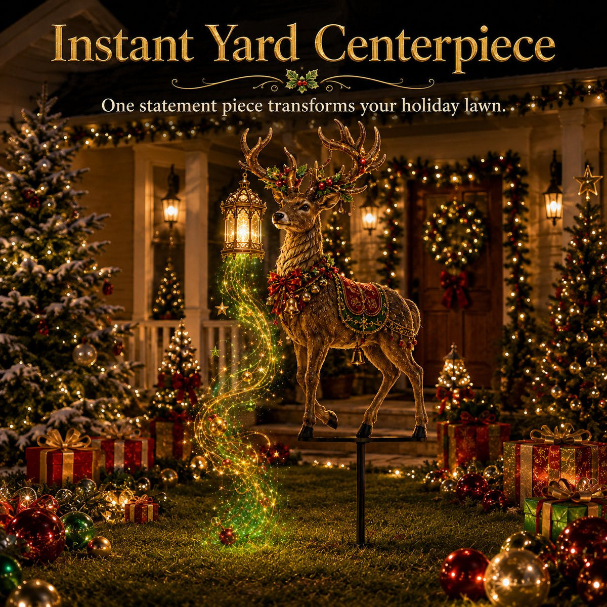 🔥Last day with huge discounts!✨ Light-Up Christmas Reindeer Yard Stake 🦌