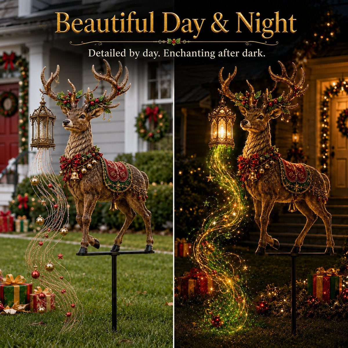 🔥Last day with huge discounts!✨ Light-Up Christmas Reindeer Yard Stake 🦌