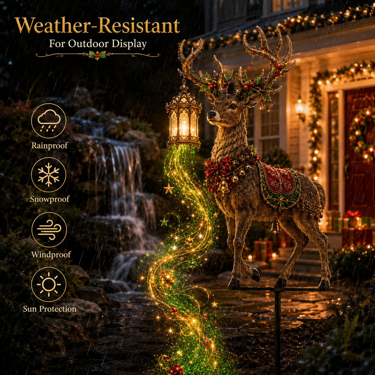 🔥Last day with huge discounts!✨ Light-Up Christmas Reindeer Yard Stake 🦌