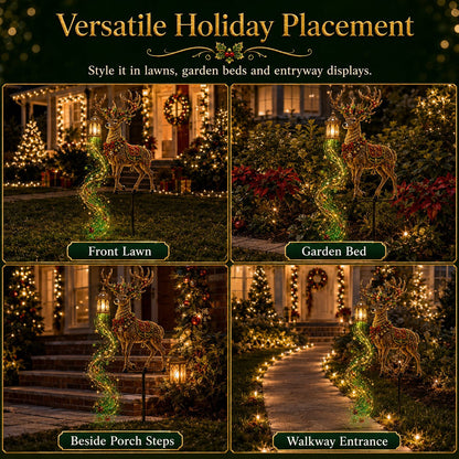 🔥Last day with huge discounts!✨ Light-Up Christmas Reindeer Yard Stake 🦌
