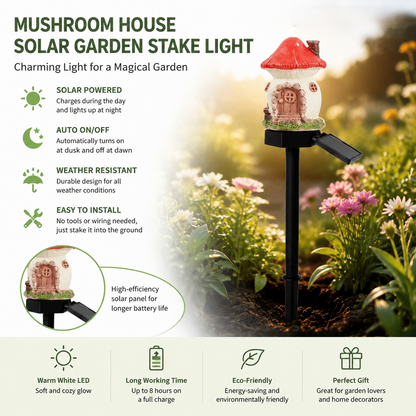 🔥Last Day 55% OFF 🔥 Solar Fairy-Tale Mushroom Cottage Garden Light