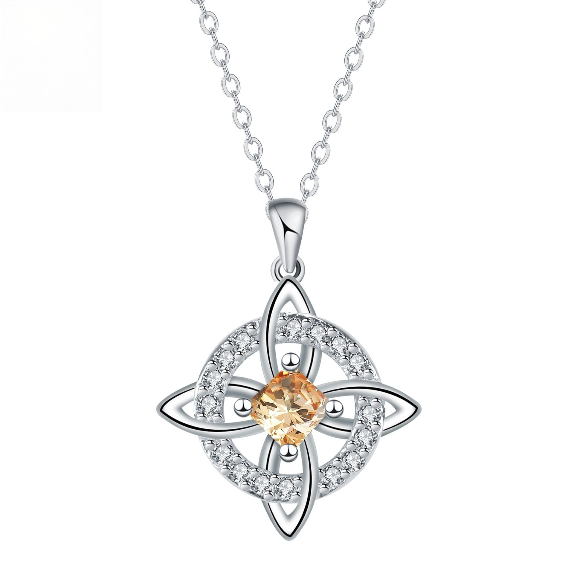 ✨ Mystical Birthstone Witches Knot Necklace – Natural Crystal 🔮💞Protect Your Loved Ones