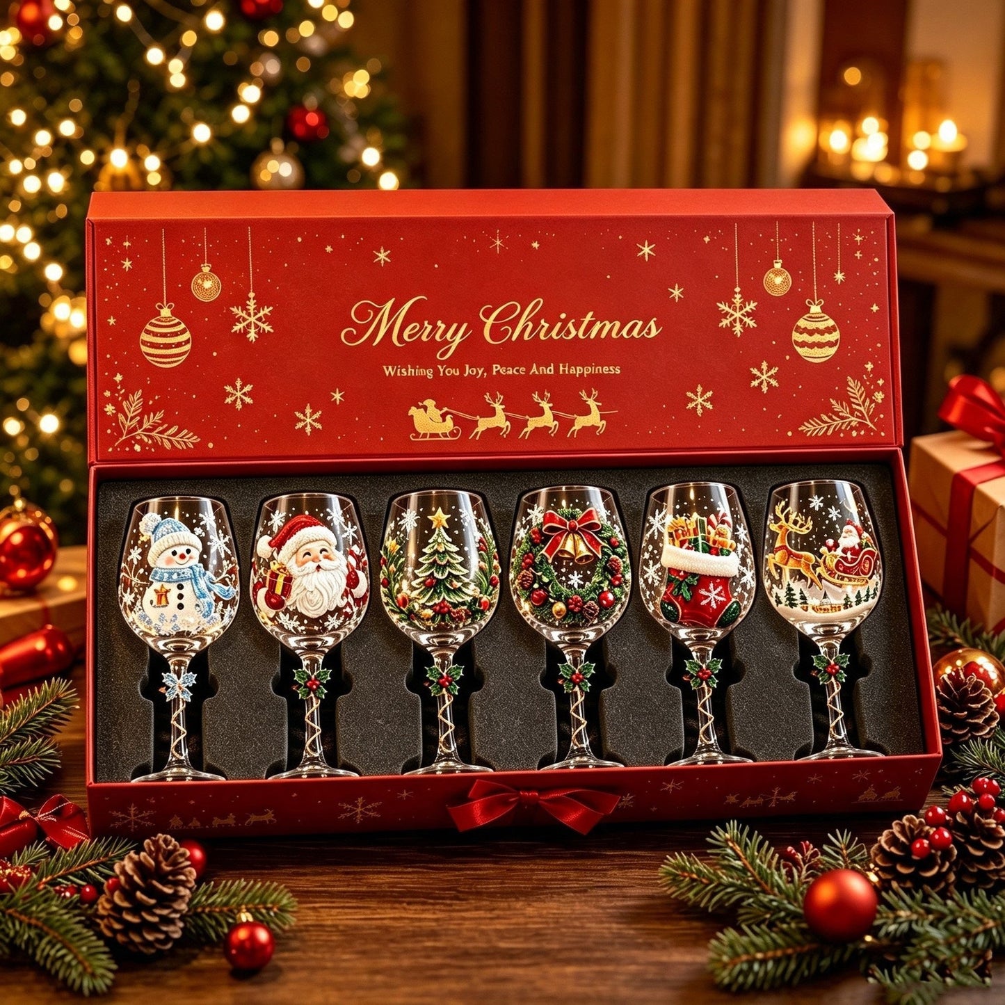 🎁✨ Christmas 3D Holiday Glass Collection Set