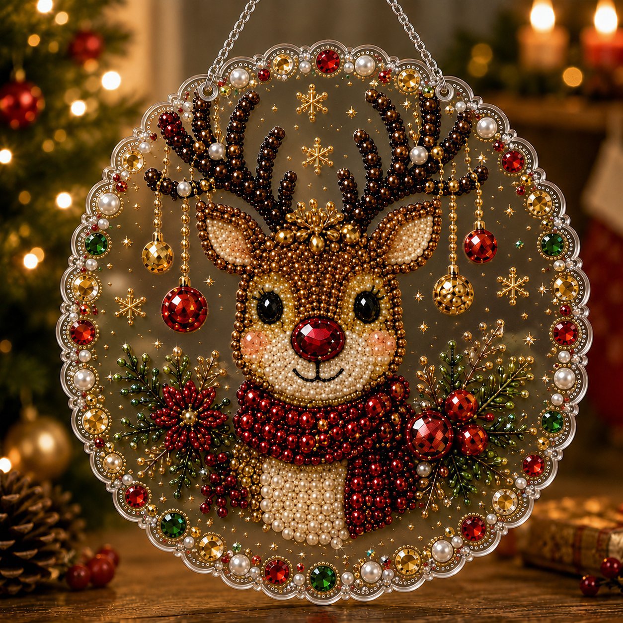 🎄 LIMITED TIME！！ 49% OFF – ✨ 🎄 Christmas Pearl Diamond Art Ornament Kit – DIY Handmade Holiday Hanging Decor 🎅💎