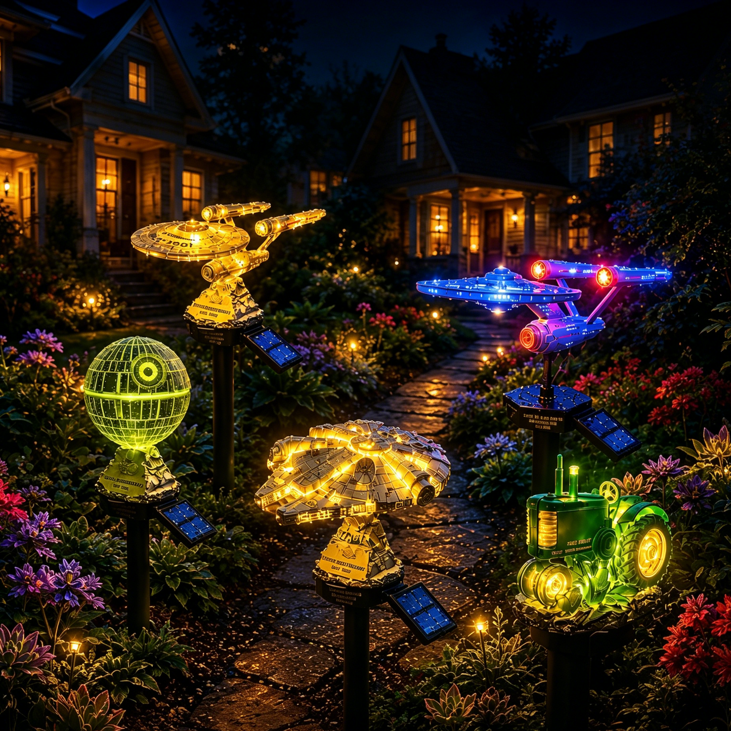 🌌TODAY 52% OFF🚀Turn Your Backyard Into a Sci-Fi Wonderland —🌠 Sci-Fi Starship Solar Garden Light