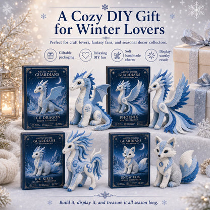 ❄️DIY Ice Dragon Felt Patchwork Kit Arctic Winter Guardian Sewing Set