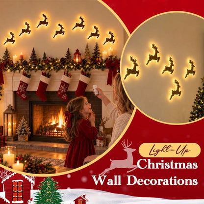 🎄Christmas Sale 49% Off -🦌 LED Reindeer Wall Decorations - Festive Christmas Lighting🎅