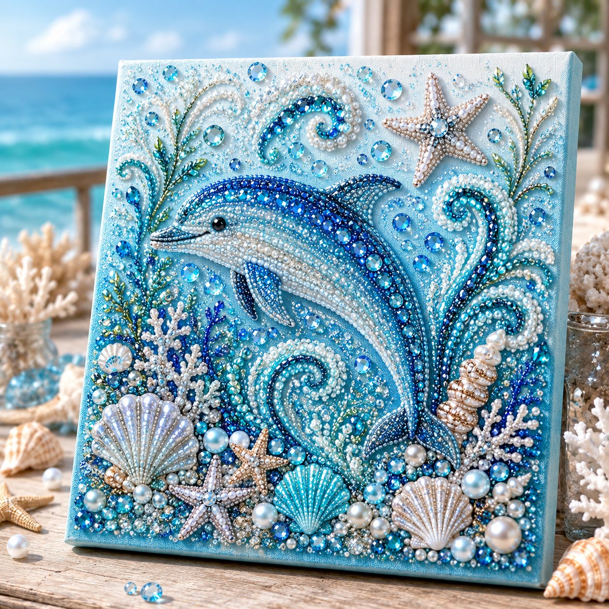 🔥 Up To 61% OFF Sale - 🌊✨ Ocean Theme Pearl Art DIY Kit – Relaxing DIY Craft to Create Stunning Coastal Artwork