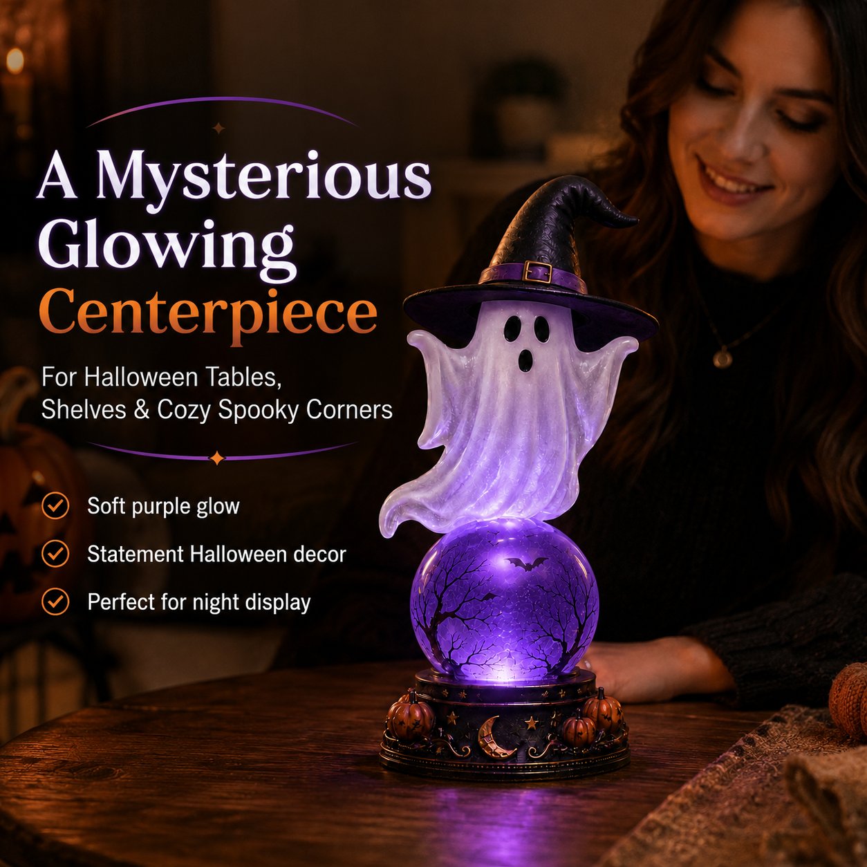🎃Early Purchase - 50% OFF Now👻Halloween Raven Crystal Ball Lighted Decor