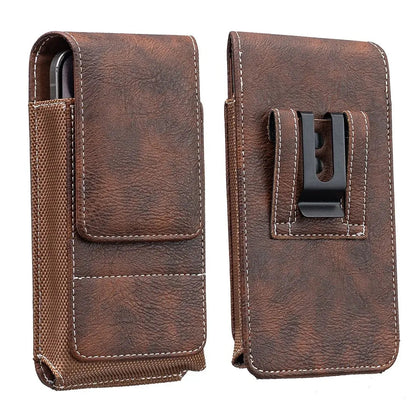 🔥Waist Belt Cell Phone Pouch 📱 Multi-Pocket Leather Holster with Card Holder