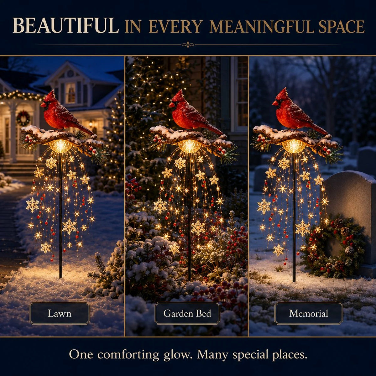 🎉🎉49% OFF This Week Promotions❤️ Cardinal Memory Fountain – Lighted Christmas Remembrance Garden Decor