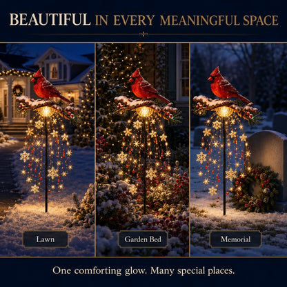 🎉🎉49% OFF This Week Promotions❤️ Cardinal Memory Fountain – Lighted Christmas Remembrance Garden Decor