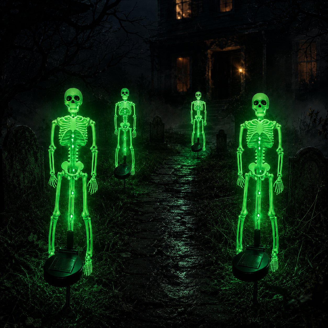 🔥HOT SALE💜💀 Solar Skeleton Yard Stake – Spooky Halloween Outdoor Light Decoration