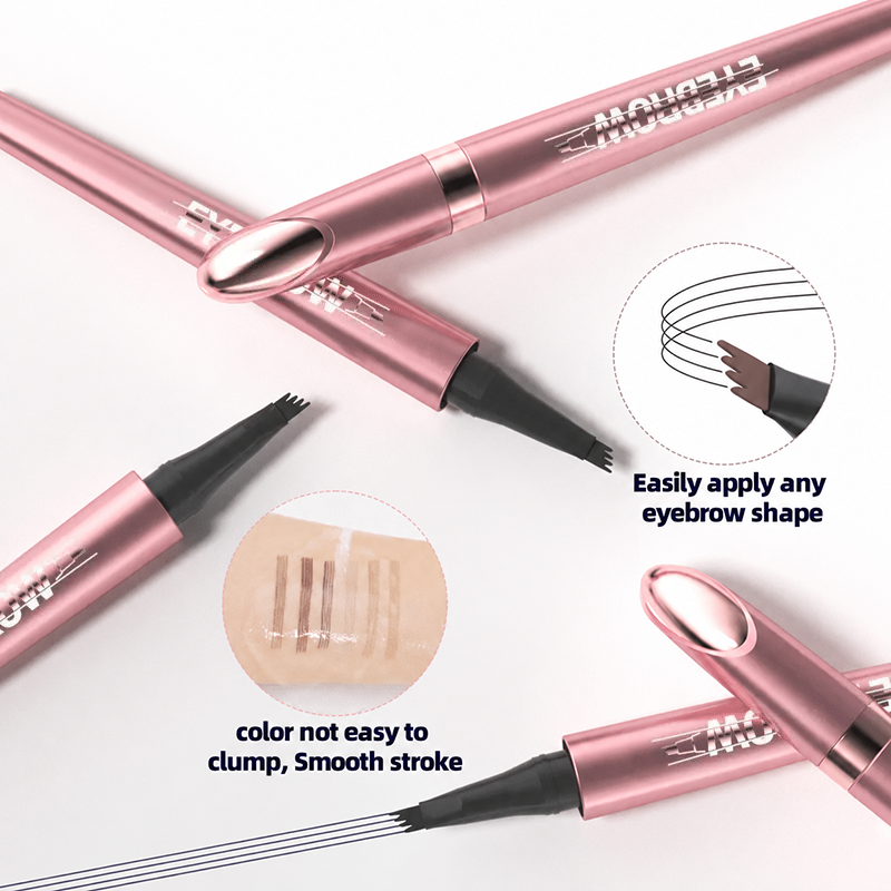 Waterproof Micro-Fork Eyebrow Pencil, Long-Lasting Brow Pen for Natural Hair-Like Strokes