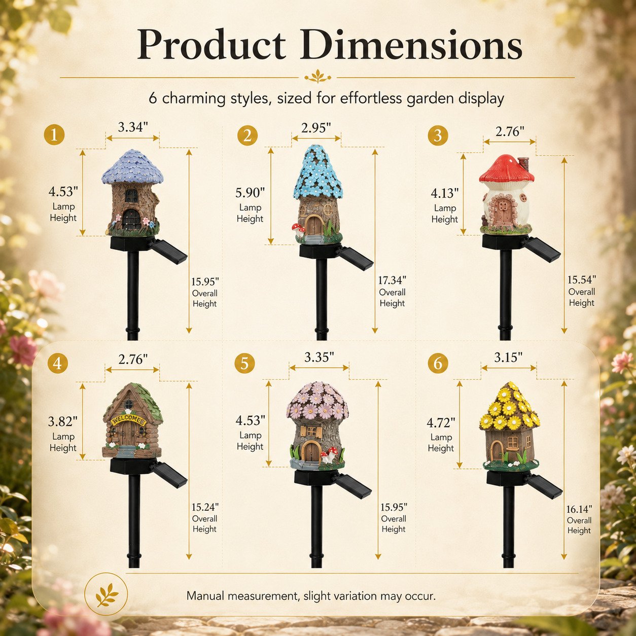 ✨ Solar Mushroom Cottage Garden Light – Warm Fairy-Tale Glow for Flower Beds