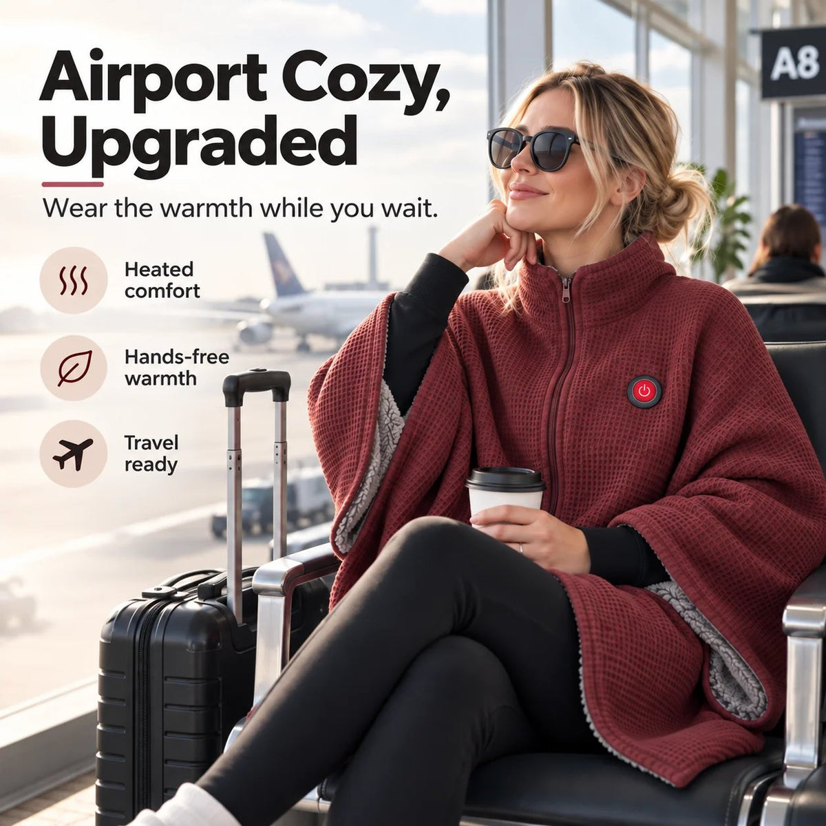 🔥 🔥Wearable Heated Blanket Shawl – Cozy Hands-Free Warmth🔥