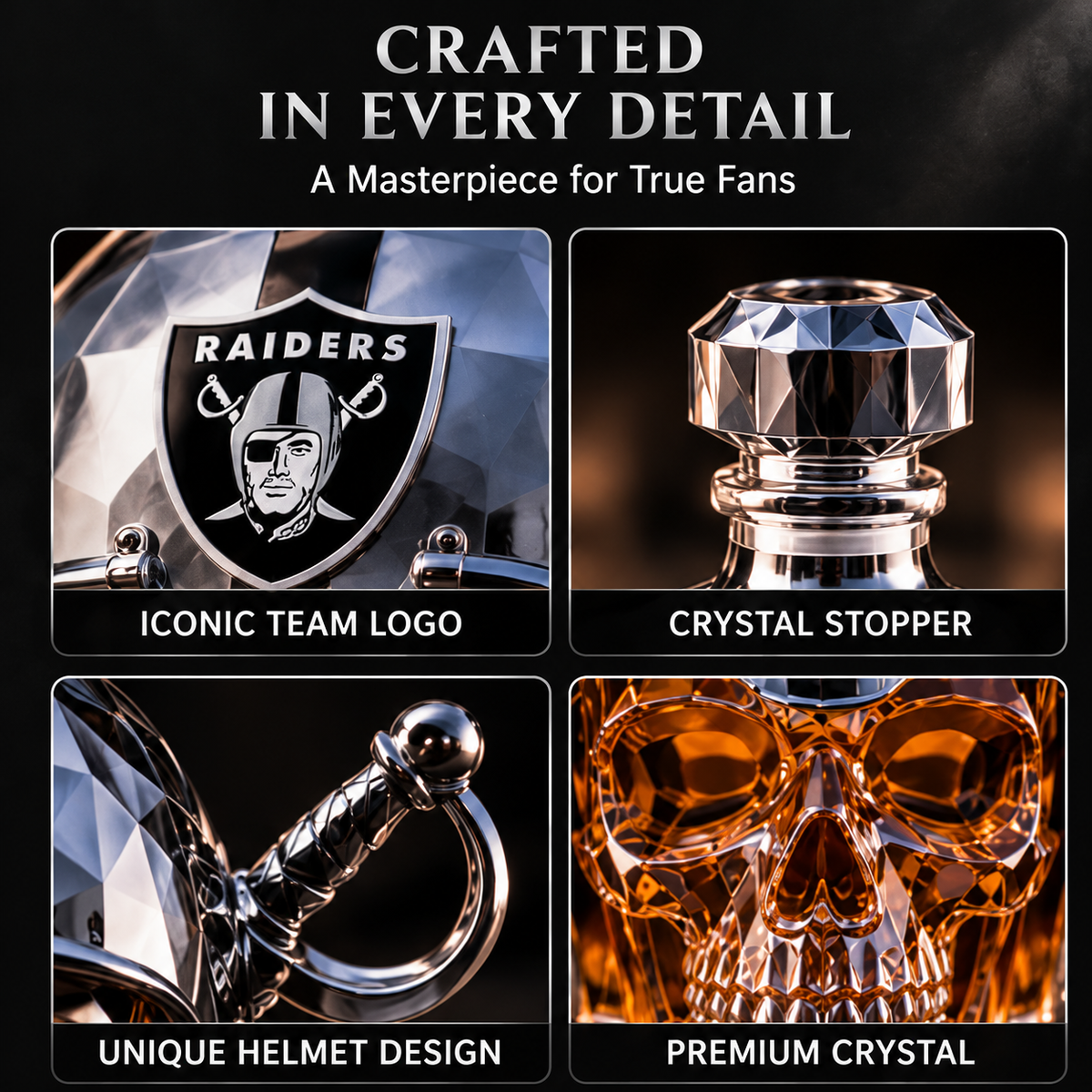 🏈 Skull Helmet Decanter - Sculpted Glassware & Home Bar Display 🏆