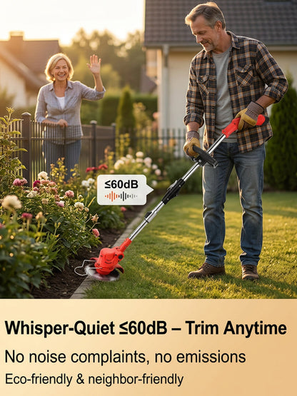 🌿 Lightweight Cordless Grass Trimmer – Quiet 9000 RPM Lawn Care Tool