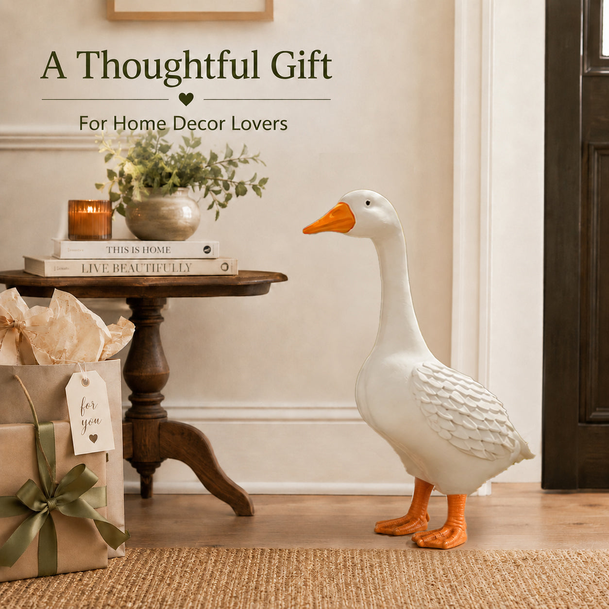 🪿 Classic Porch Goose Statue – Cozy Country Charm for Every Season🌿