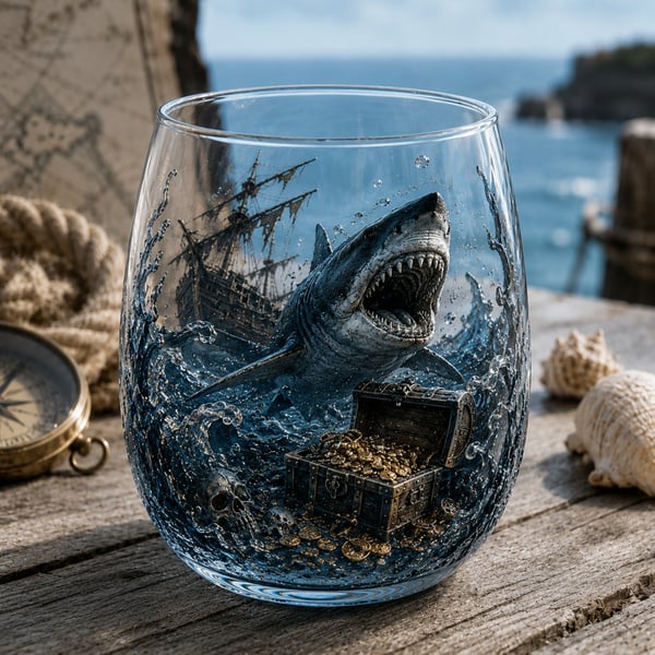 🌊 Legendary Ocean Treasure Crystal Set for Whiskey Lovers & Home Bar Collectors ⚓✨