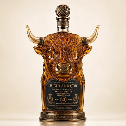🐂Highland Cow Private Cask 21 Years Cow Head Shaped Scotch Whisky Bottle