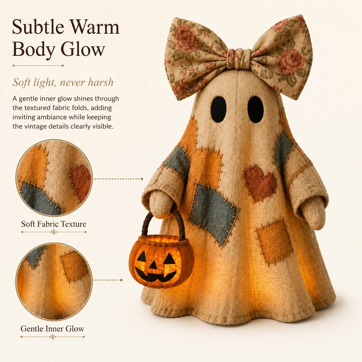 🎃LIMITED-TIME OFFER – Lighted Vintage Patchwork Ghost ✨