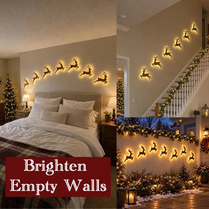 🎄Christmas Sale 49% Off -🦌 LED Reindeer Wall Decorations - Festive Christmas Lighting🎅