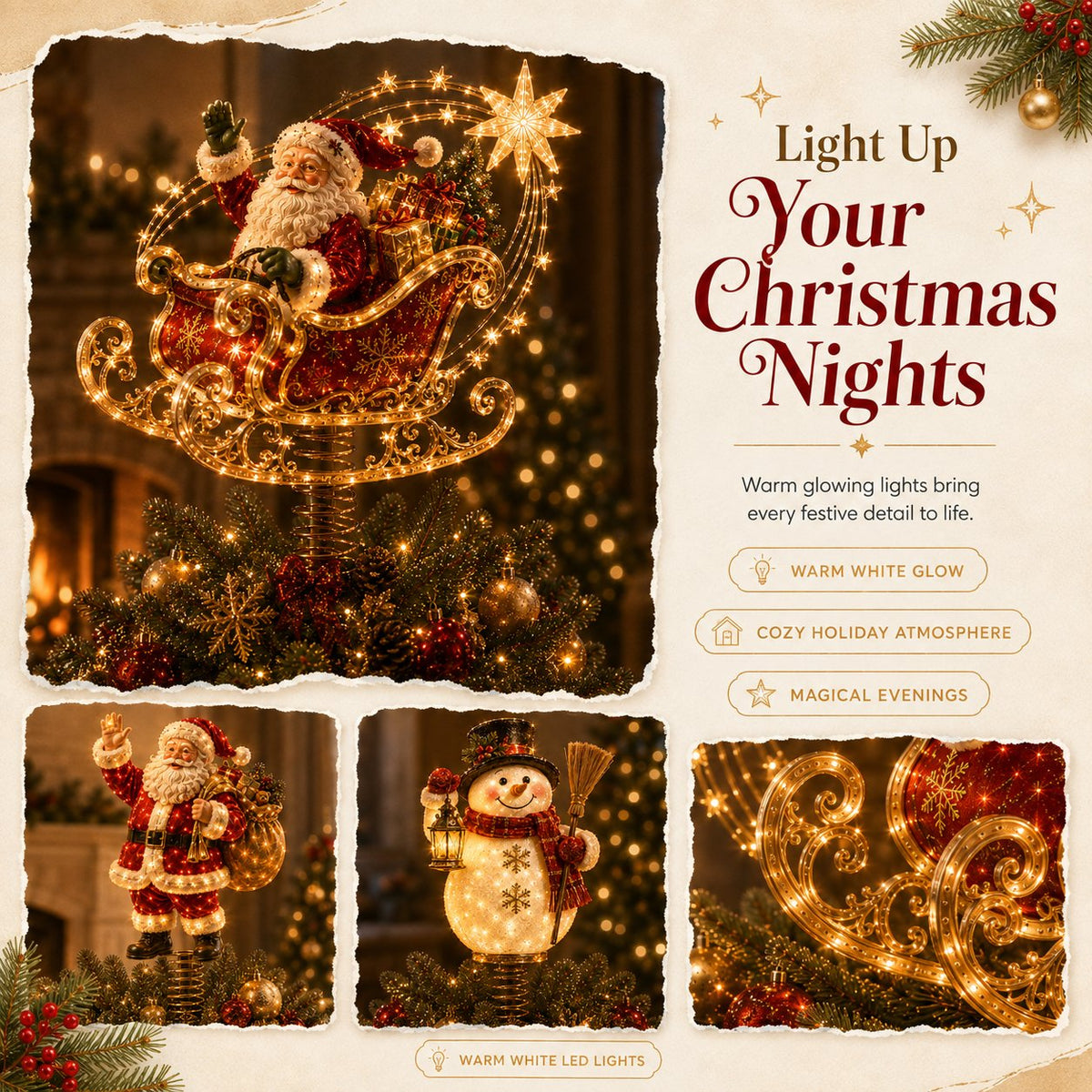 ⏳ Last Day 50% OFF – 🎅  Lighted Christmas Tree Topper Collection ✨