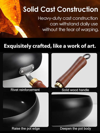 🥘 Authentic Handmade Pure Iron Pan | PFOA-Free | All Stoves Compatible | Physical Non-Stick | Boost Iron Levels ✨