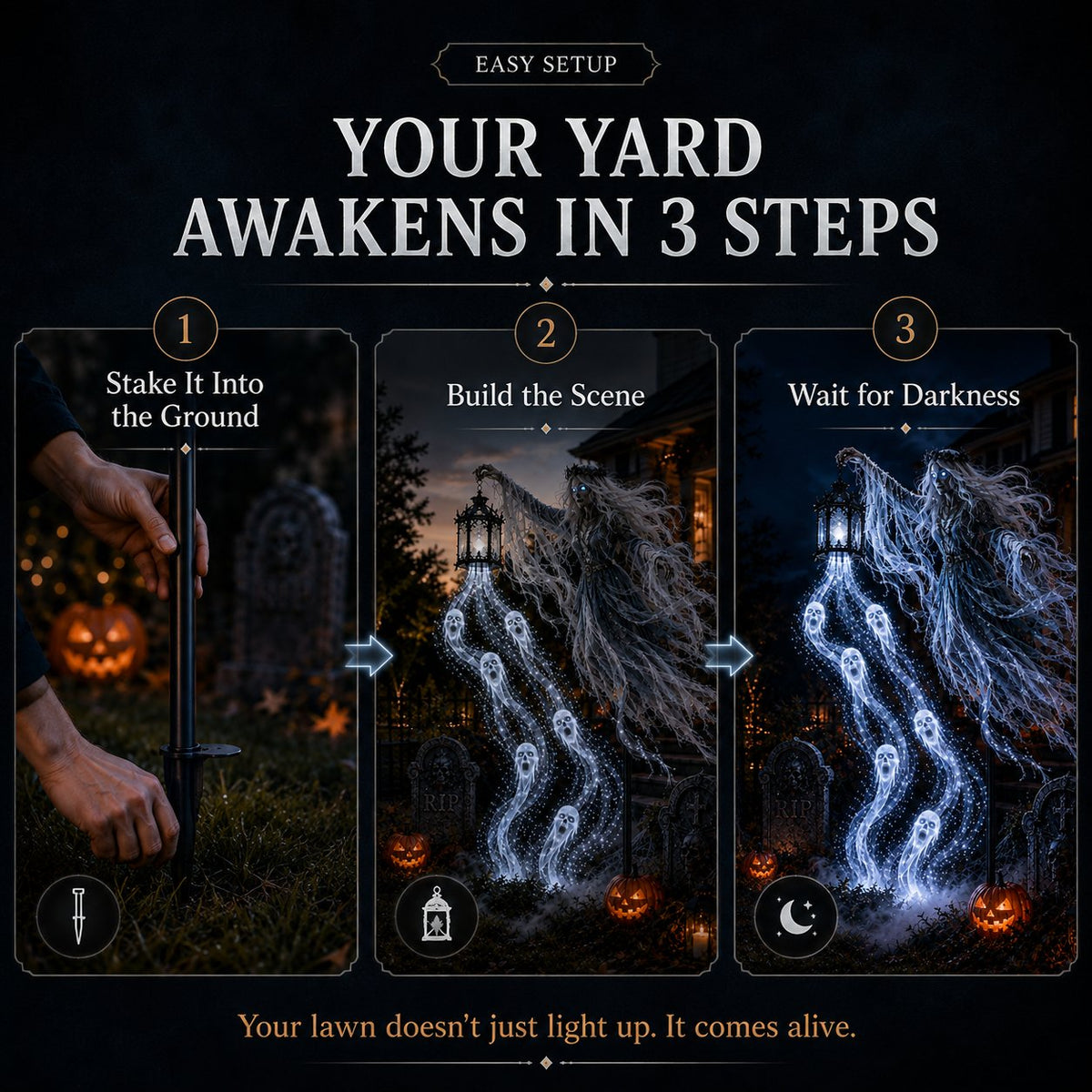 🔥Today 59% OFF🎁 - 💀Halloween Ghostly Animated Cemetery Lights