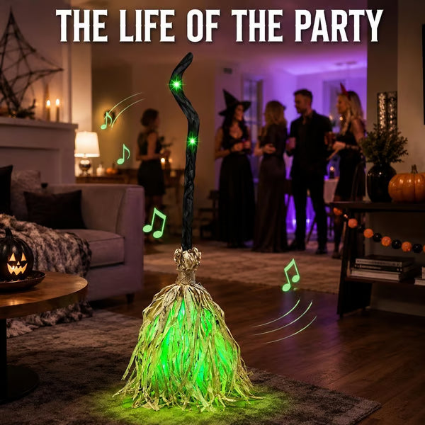 🧙‍♀️Buy 2 Get 20% OFF🧹Animated Moving Witch Broom with Light & Sound