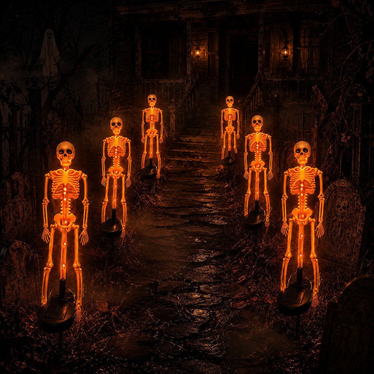 💀 Solar Skeleton Yard Stake