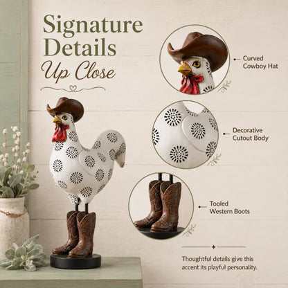 🤎Vintage Cowboy Rooster Sculpture